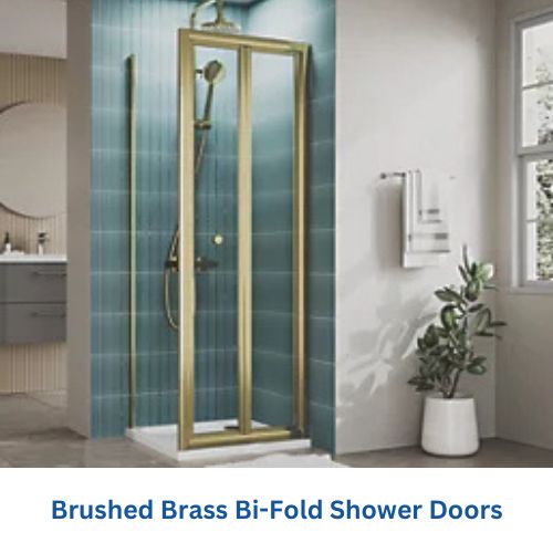 Brushed Brass Bi-Fold Shower Doors
