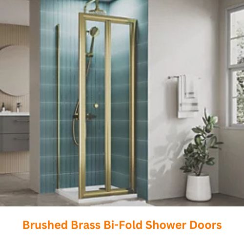 Brushed Brass Bi-Fold Shower Doors