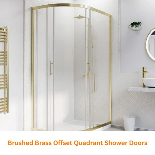 Brushed Brass Offset Quadrant Shower Doors