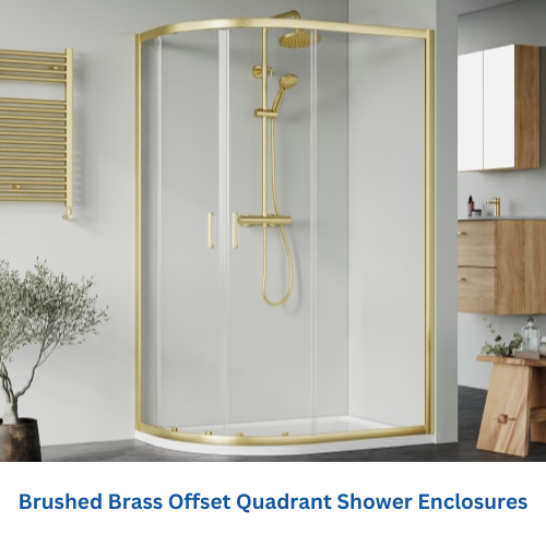Brushed Brass Offset Quadrant Shower Enclosures