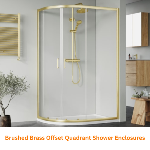 Brushed Brass Offset Quadrant Shower Enclosures