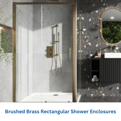 Brushed Brass Rectangular Shower Enclosures