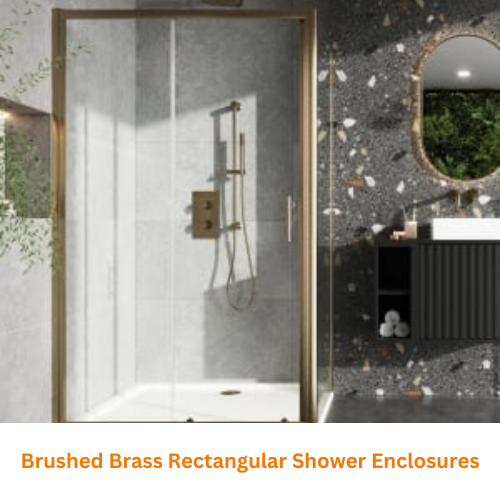 Brushed Brass Rectangular Shower Enclosures