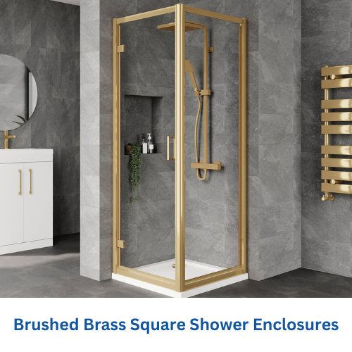 Brushed Brass Square Shower Enclosures