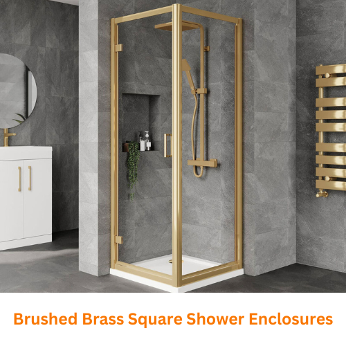 Brushed Brass Square Shower Enclosures