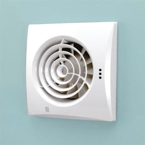 Hush White Wall Mounted Bathroom Fan with Timer & Humidity Sensor