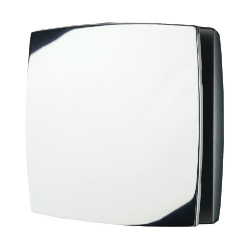 Breeze Chrome Wall Mounted Bathroom Fan with Timer & Humidity Sensor