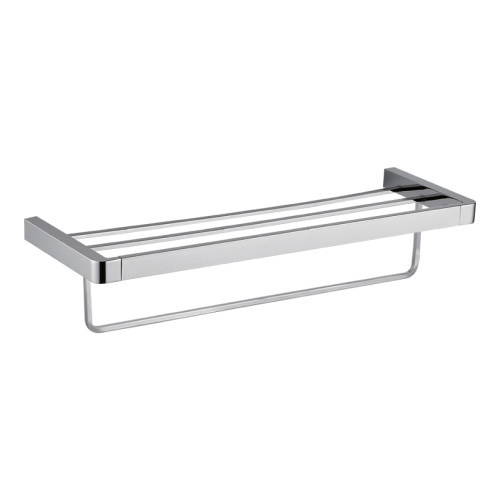Neptune Chrome Plated Brass Towel Rack with Rail