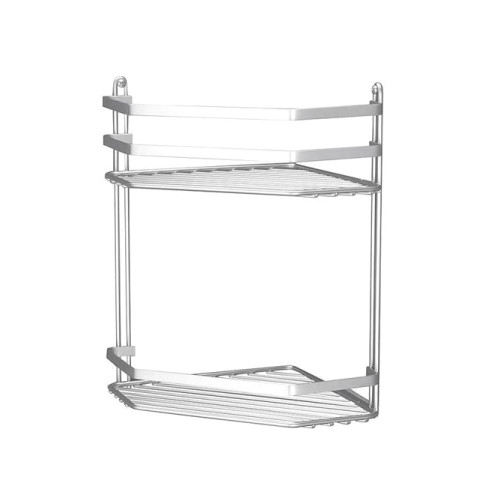 Satina Chrome Double Corner Caddy