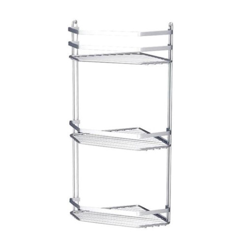 Satina Chrome Triple Corner Caddy
