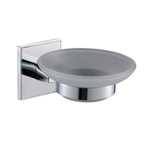 Saturn Chrome Glass Soap Dish & Holder