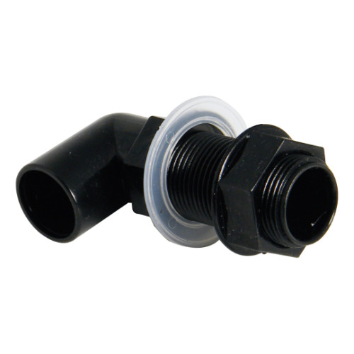 Floplast Black Overflow Bent Tank Connector 21.5mm OS15B
