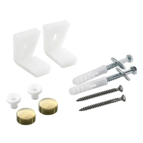 Protek Angled Toilet Pan Fixing Kit (Brushed Brass Caps)