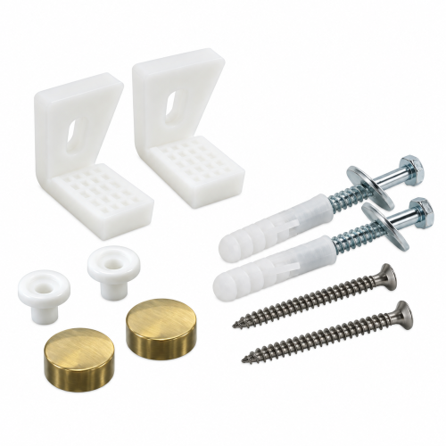 Protek Angled Toilet Pan Fixing Kit (Brushed Brass Caps)