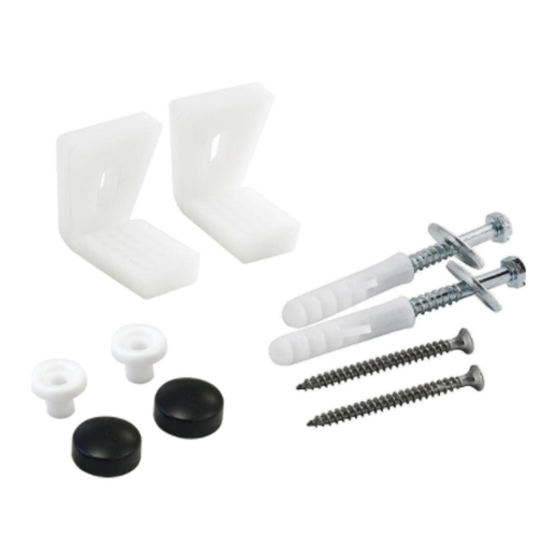 Protek Angled Toilet Pan Fixing Kit (Matt Black Caps)