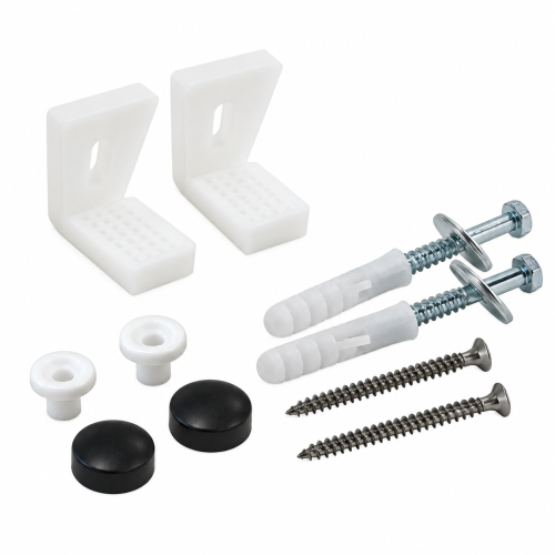 Protek Angled Toilet Pan Fixing Kit (Matt Black Caps)