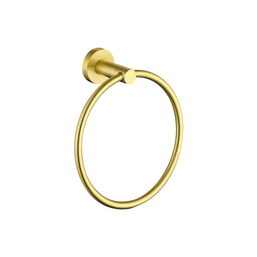 Gemini Brushed Brass Towel Ring