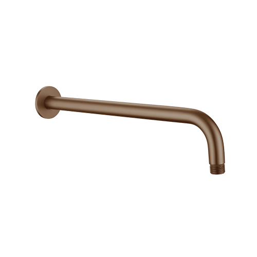 Round Brushed Bronze Wall Mounted Shower Arm 300mm