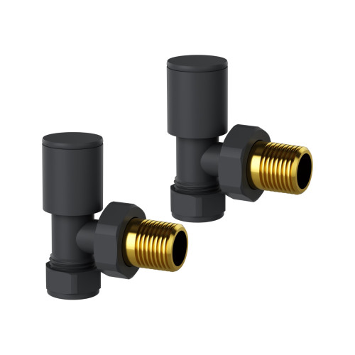 ProTek Anthracite Angled Manual Radiator Valves (Pair)