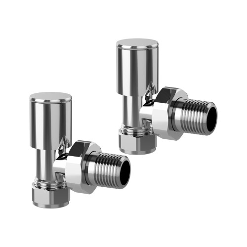 ProTek Chrome Angled Manual Radiator Valves (Pair)