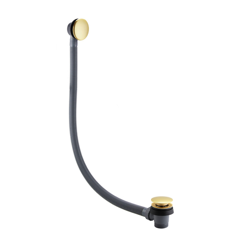 Easyclean Brushed Brass Push Button Bath Waste & Overflow