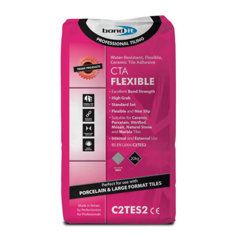 Bond-It CTA Flexible Porcelain/Ceramic Tile Adhesive - Grey 20Kg