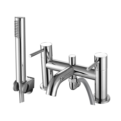 Brisbane Chrome Bath Shower Mixer & Shower Kit