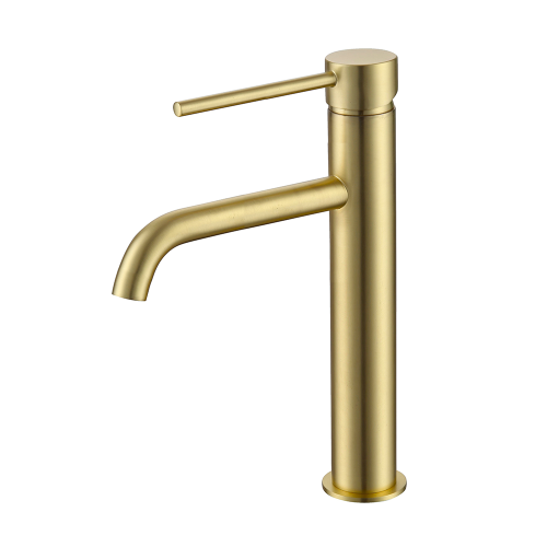 Brisbane Brushed Brass High Rise Basin Mono Mixer