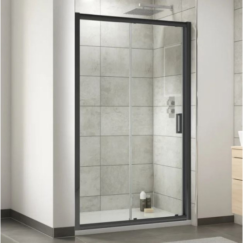 Kristal Matt Black 1000mm Sliding Door 6mm Glass (1900mm)