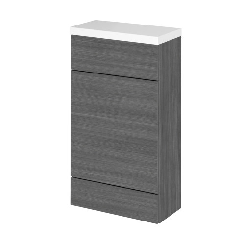 Hudson Reed Fusion Anthracite Woodgrain 500mm WC Unit & Top (255mm Deep)