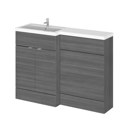 Hudson Reed Fusion Anthracite Woodgrain 1200mm Combination Furniture Pack - Left Hand