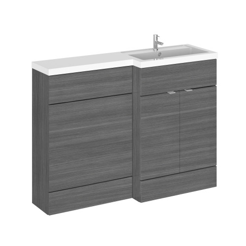 Hudson Reed Fusion Anthracite Woodgrain 1200mm Combination Furniture Pack - Right Hand