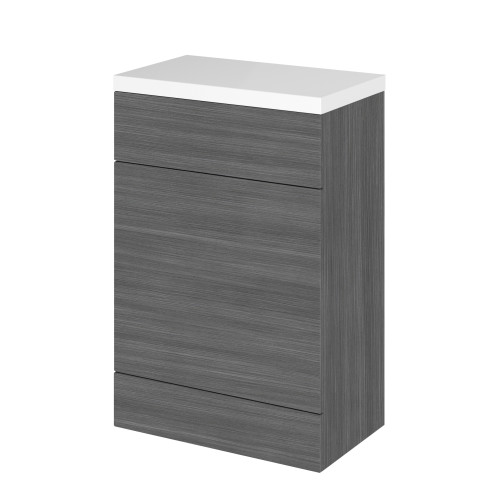 Hudson Reed Fusion Anthracite Woodgrain 600mm WC Unit & Top (355mm Deep)