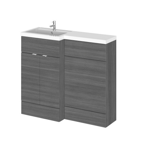 Hudson Reed Fusion Anthracite Woodgrain 1000mm Combination Furniture Pack - Left Hand