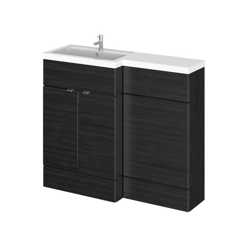 Hudson Reed Fusion Charcoal Black 1100mm Combination Furniture Pack - Left Hand