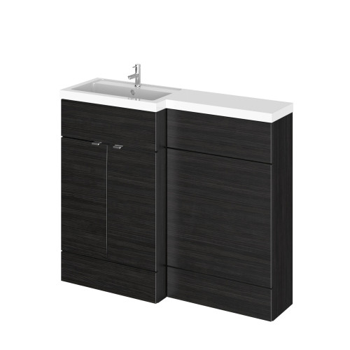 Hudson Reed Fusion Charcoal Black 1200mm Combination Furniture Pack - Left Hand