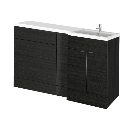 Hudson Reed Fusion Charcoal Black 1500mm Combination Furniture Pack - Right Hand