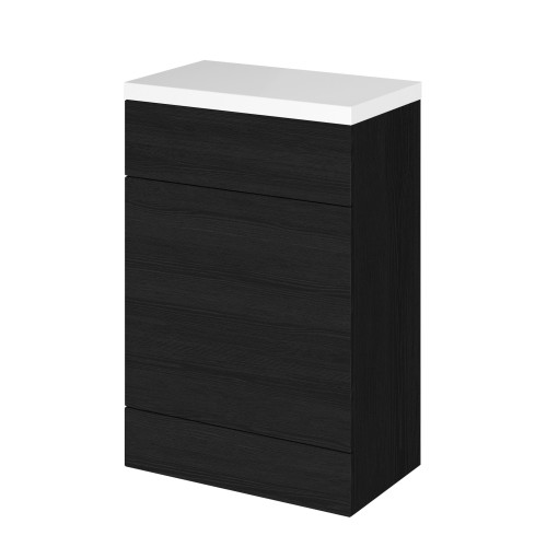 Hudson Reed Fusion Charcoal Black 600mm WC Unit & Top (355mm Deep)