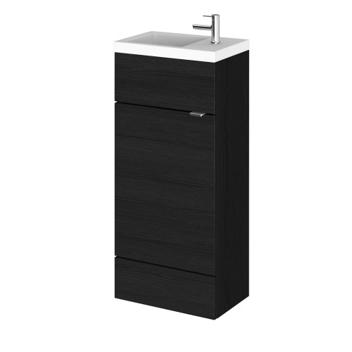 Hudson Reed Fusion Charcoal Black 400mm Vanity Unit & Basin (255mm Deep)