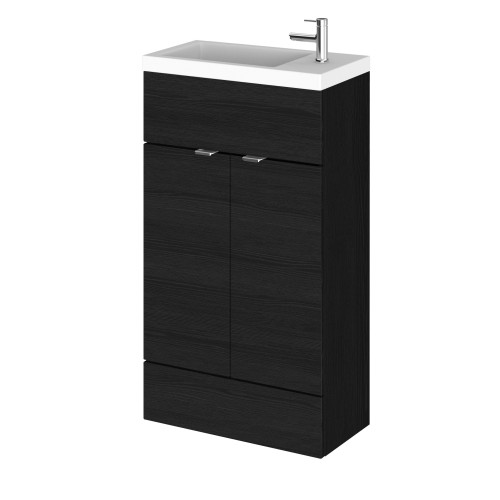 Hudson Reed Fusion Charcoal Black 500mm Vanity Unit & Basin (255mm Deep)