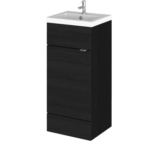 Hudson Reed Fusion Charcoal Black 400mm Vanity Unit & Basin (355mm Deep)