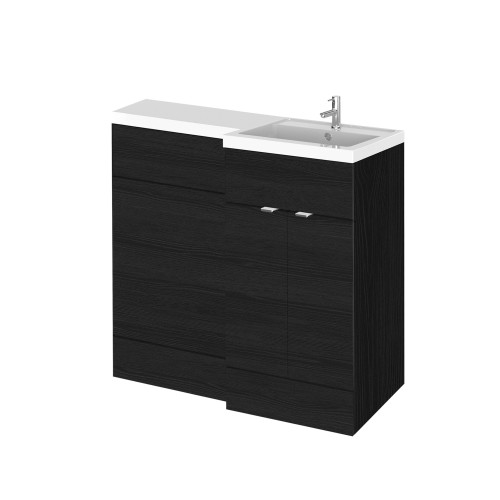 Hudson Reed Fusion Charcoal Black 1000mm Combination Furniture Pack - Right Hand
