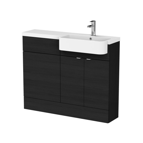 Hudson Reed Fusion Charcoal Black 1100mm Combination Unit - Right Hand