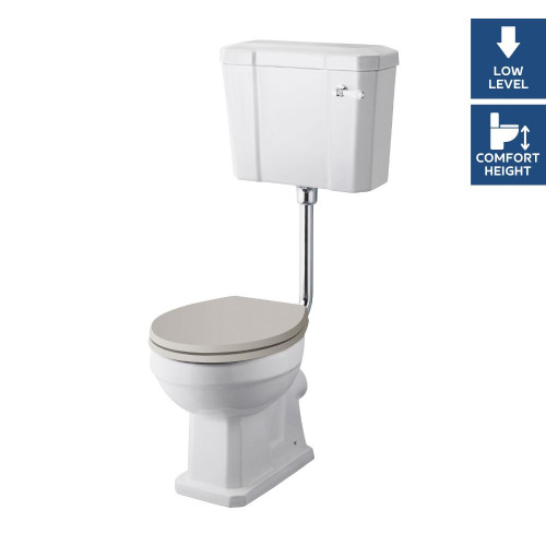 Old London Richmond Comfort Height Low Level Toilet & Flush Pipe