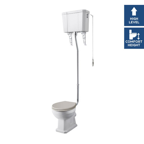 Old London Richmond Comfort Height High Level Toilet & Flush Pipe Kit