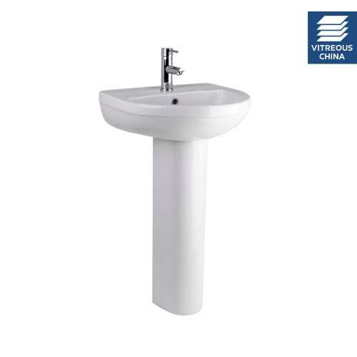 Harmony 500mm Basin & Full Pedestal - 1 Tap Hole