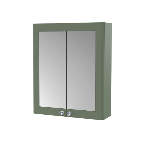 Nuie Classique Satin Green 600mm Mirror Cabinet