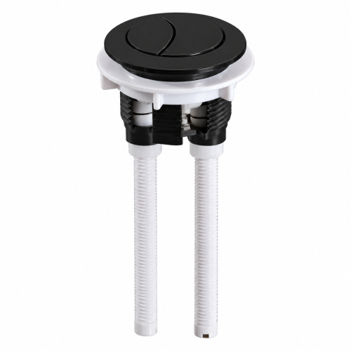 Round Dual Flush Matt Black Push Button