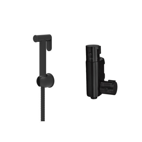 Douche Shower Spray Kit & Mini Thermostatic Valve - Black