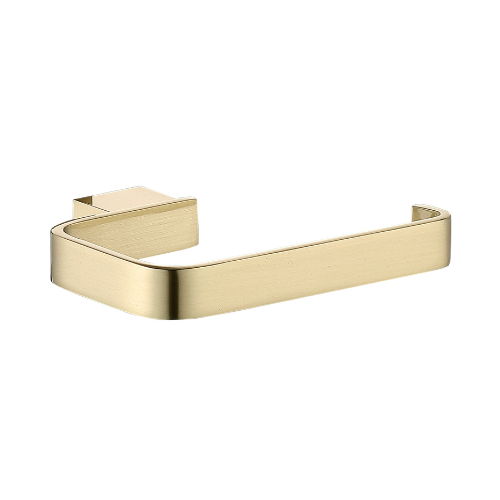 Cubic Brushed Brass Towel Ring